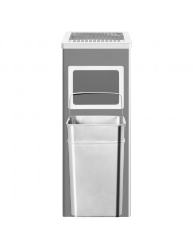 Pattumiera con Posacenere da Albergo 36 L Acciaio Nero