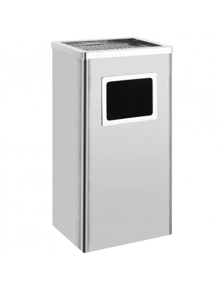 Pattumiera con Posacenere da Albergo 45 L Acciaio Inox