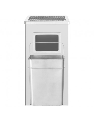 Pattumiera con Posacenere da Albergo 45 L Acciaio Inox