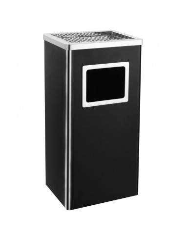 Pattumiera con Posacenere da Albergo 45 L Acciaio Nero