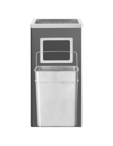 Pattumiera con Posacenere da Albergo 45 L Acciaio Nero