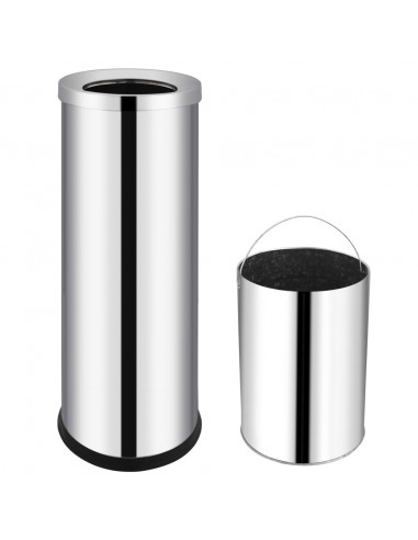 Pattumiera da Albergo 32 L in Acciaio Inox