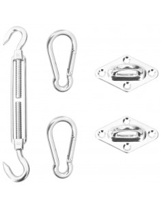 Kit di Fissaggio Vela Parasole 5 pz in Acciaio Inossidabile 2
