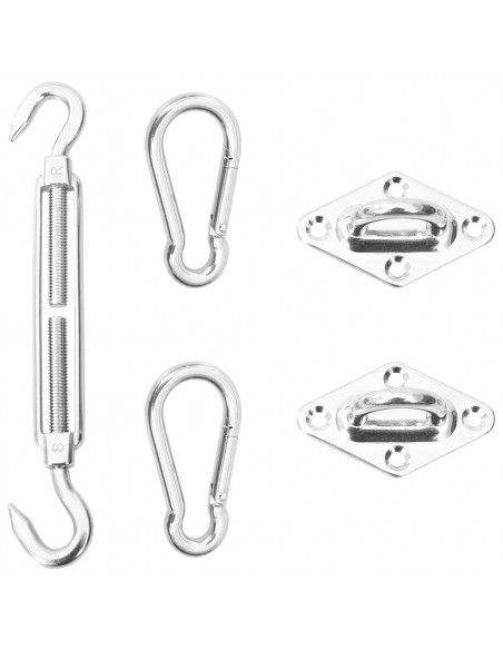 Kit di Fissaggio Vela Parasole 5 pz in Acciaio Inossidabile