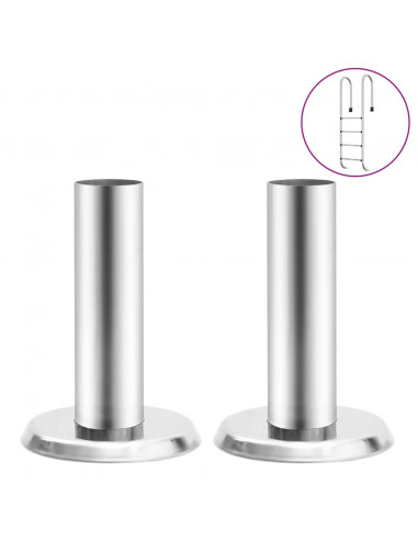 Staffe per Corrimano Scala da Piscina 2pz Acciaio Inox 304
