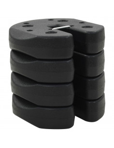 Piastre di Peso per Gazebo 4 pz Nere 220x50 mm in Cemento 2