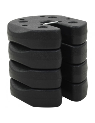 Piastre di Peso per Gazebo 4 pz Nere 220x50 mm in Cemento