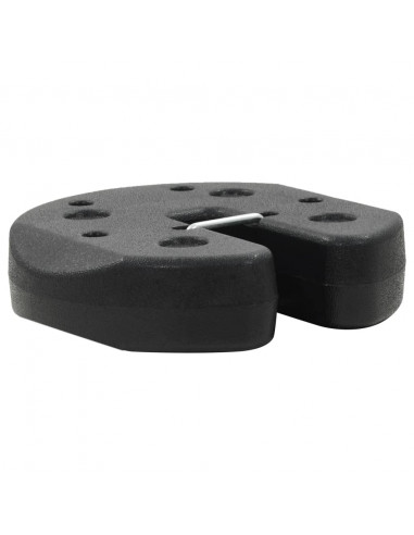 Piastre di Peso per Gazebo 4 pz Nere 220x50 mm in Cemento