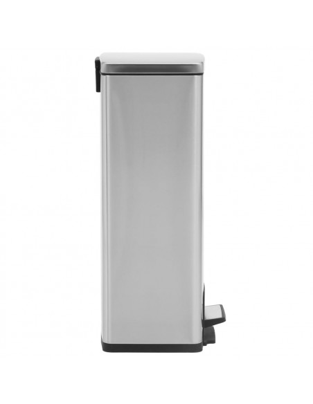 Pattumiera a Pedale Anti-Impronte 30 L Argento in Acciaio Inox