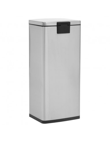 Pattumiera a Pedale Anti-Impronte 30 L Argento in Acciaio Inox