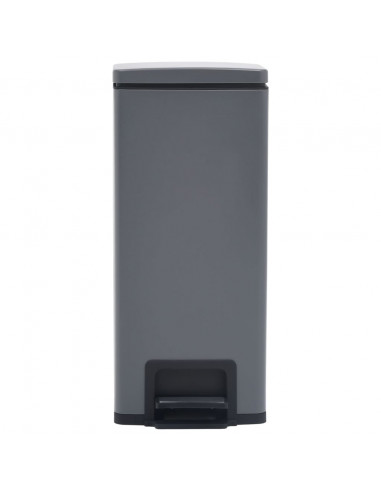 Pattumiera a Pedale Anti-Impronte 30 L Grigia in Acciaio Inox