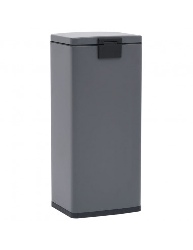 Pattumiera a Pedale Anti-Impronte 30 L Grigia in Acciaio Inox