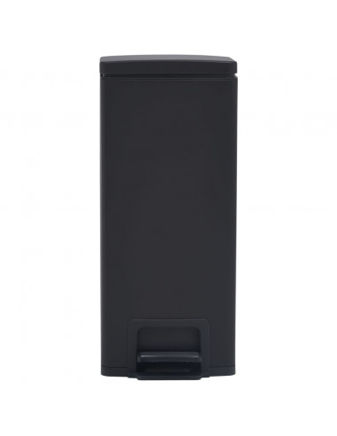 Pattumiera a Pedale Anti-Impronte 30 L Nera in Acciaio Inox