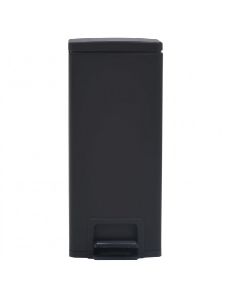 Pattumiera a Pedale Anti-Impronte 30 L Nera in Acciaio Inox