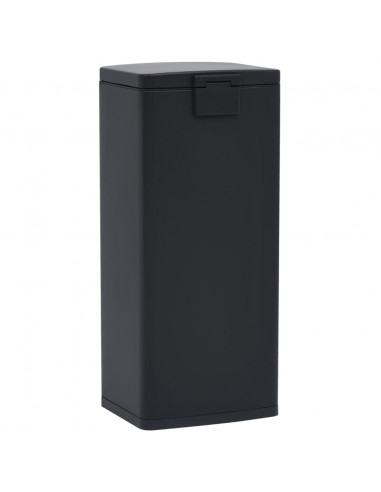 Pattumiera a Pedale Anti-Impronte 30 L Nera in Acciaio Inox