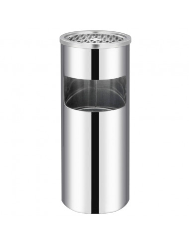 Pattumiera con Posacenere da Albergo 30 L Acciaio Inox