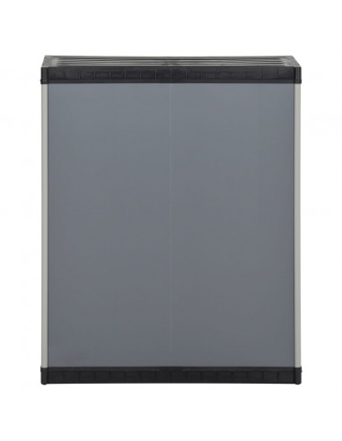 Armadio per Rifiuti da Giardino Grigio e Nero 68x40x85 cm in PP