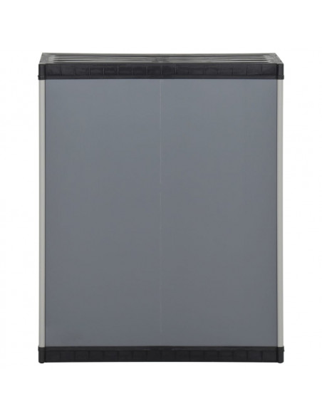 Armadio per Rifiuti da Giardino Grigio e Nero 68x40x85 cm in PP