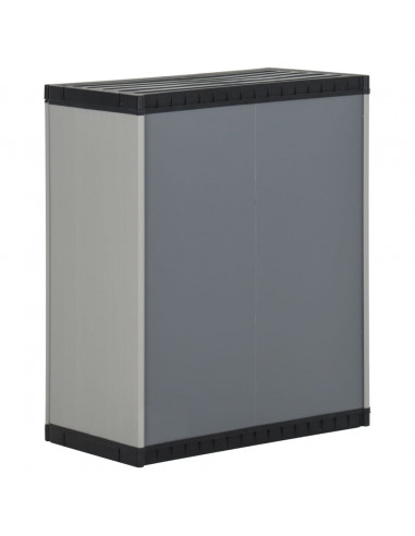 Armadio per Rifiuti da Giardino Grigio e Nero 68x40x85 cm in PP