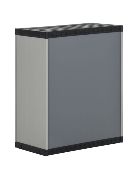 Armadio per Rifiuti da Giardino Grigio e Nero 68x40x85 cm in PP