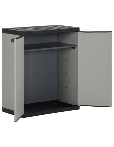 Armadio per Rifiuti da Giardino Grigio e Nero 68x40x85 cm in PP