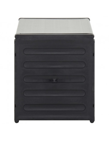 Contenitore per Rifiuti da Giardino Grigio 85x34x40 cm