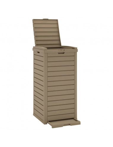 Cestino per Rifiuti da Esterno Marrone 41x41x86cm Polipropilene