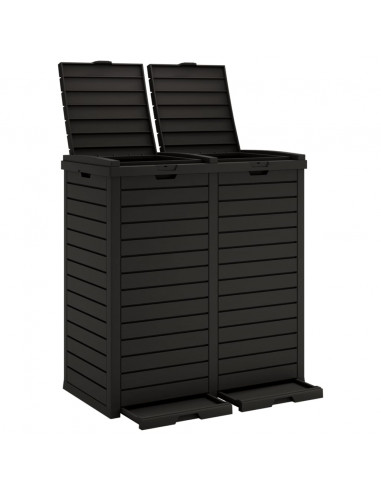 Cestino per Rifiuti da Esterno Nero 78x41x86 cm Polipropilene