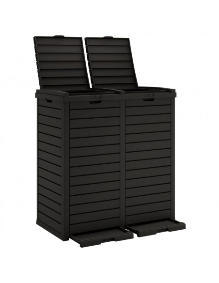Cestino per Rifiuti da Esterno Nero 78x41x86 cm Polipropilene