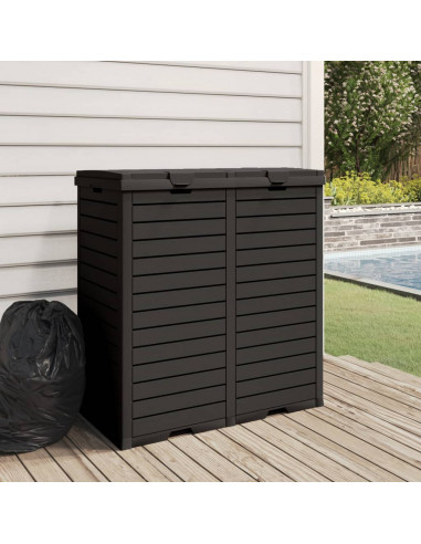 Cestino per Rifiuti da Esterno Nero 78x41x86 cm Polipropilene