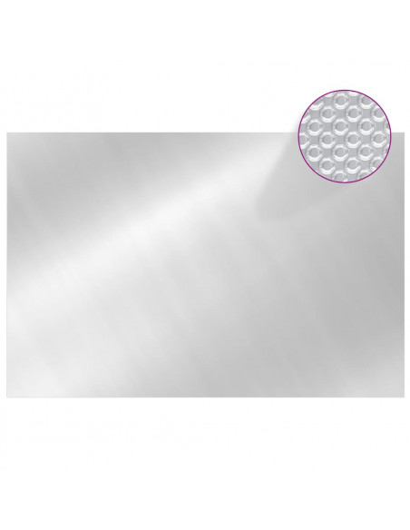 Pellicola Solare Galleggiante Rettangolare Piscina 6x4m Argento