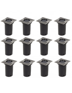 Faretti Carrabili da Esterno 12 pz Quadrati 2