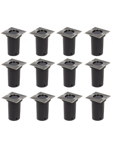 Faretti Carrabili da Esterno 12 pz Quadrati