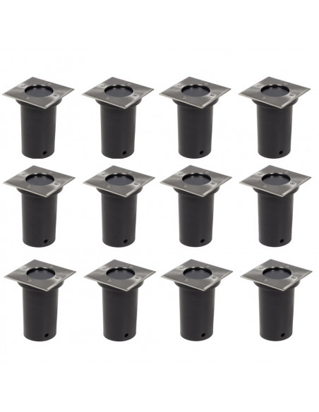 Faretti Carrabili da Esterno 12 pz Quadrati
