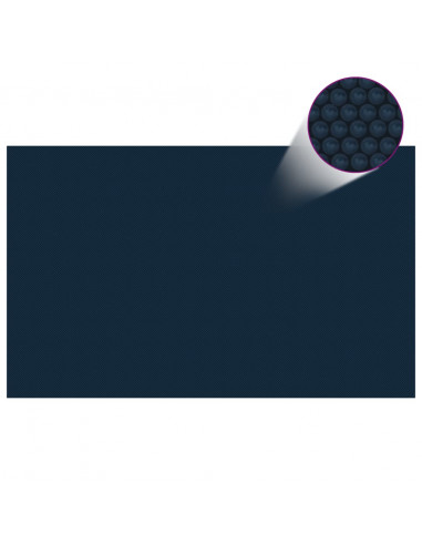Pellicola Galleggiante Solare PE Piscina 260x160 cm Nero e Blu