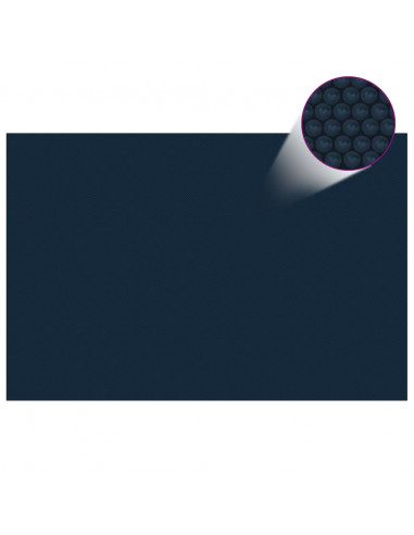 Pellicola Galleggiante Solare PE Piscina 300x200 cm Nero e Blu