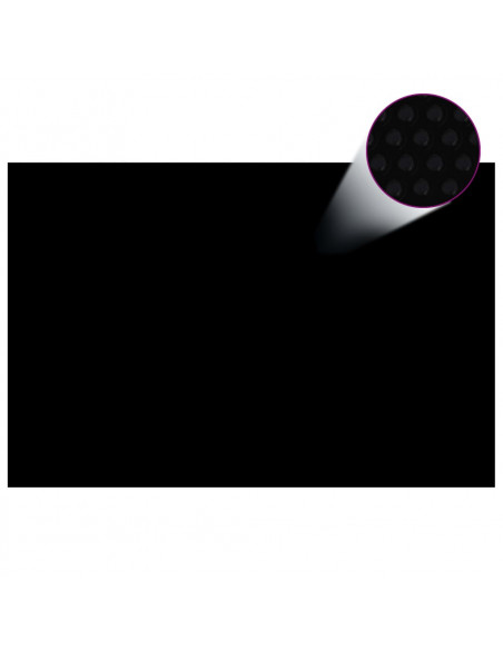Pellicola Galleggiante Solare PE Piscina 300x200 cm Nero e Blu