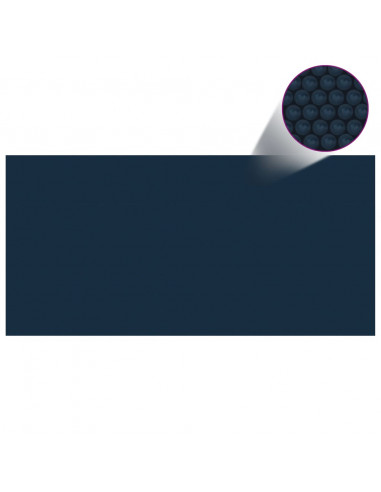Pellicola Galleggiante Solare PE Piscina 450x220 cm Nero e Blu