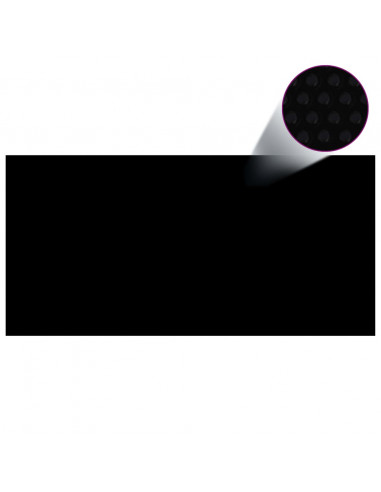 Pellicola Galleggiante Solare PE Piscina 450x220 cm Nero e Blu