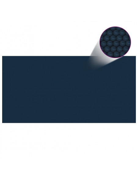 Pellicola Galleggiante Solare PE Piscina 549x274 cm Nero e Blu
