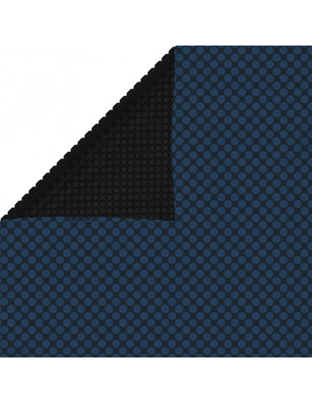 Pellicola Galleggiante Solare PE Piscina 732x366 cm Nero e Blu