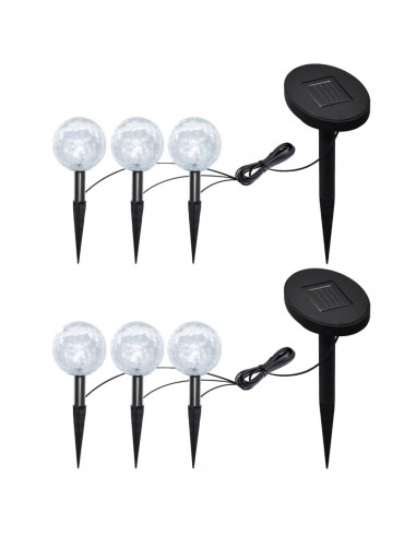 Lampade LED da Giardino 6 pz con Picchetti e Pannelli Solari