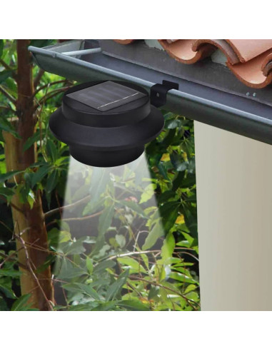 Lampade Solari da Esterno per Recinzioni 12 pz LED Nero