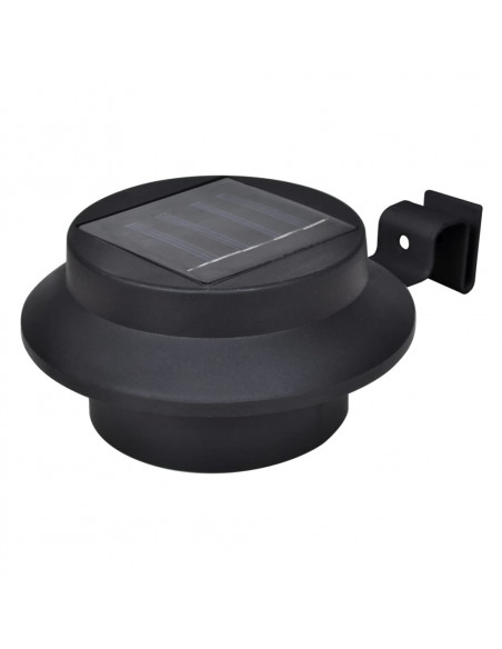 Lampade Solari da Esterno per Recinzioni 12 pz LED Nero