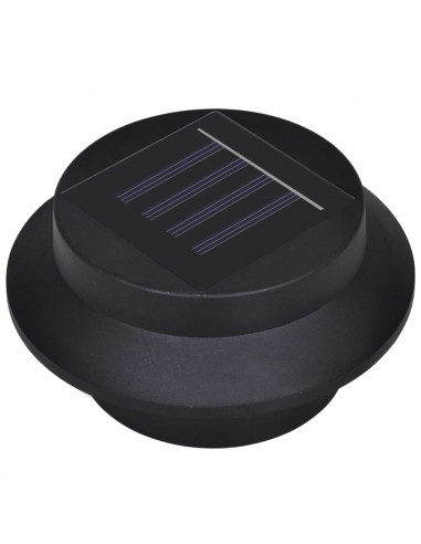 Lampade Solari da Esterno per Recinzioni 12 pz LED Nero