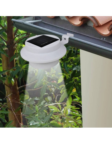 Lampade Solari da Esterno per Recinzioni 12 pz LED Bianco