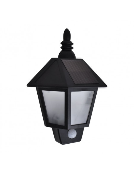 Lampade Solari a Parete 2 pz con Sensore Movimento Nere