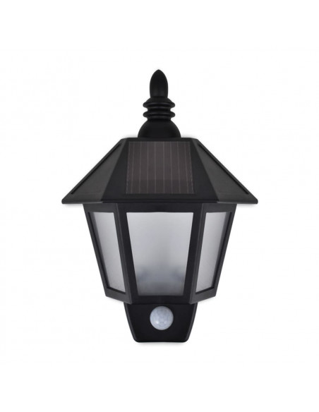 Lampade Solari a Parete 2 pz con Sensore Movimento Nere