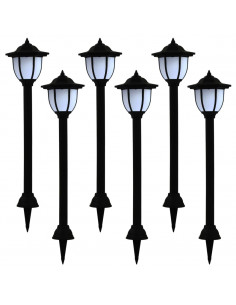 Lampade Solari da Esterno 6 pz LED Nere 2