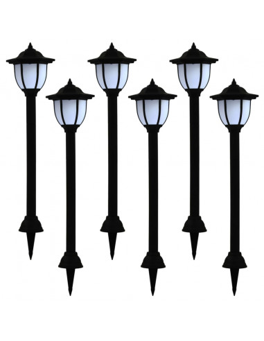 Lampade Solari da Esterno 6 pz LED Nere